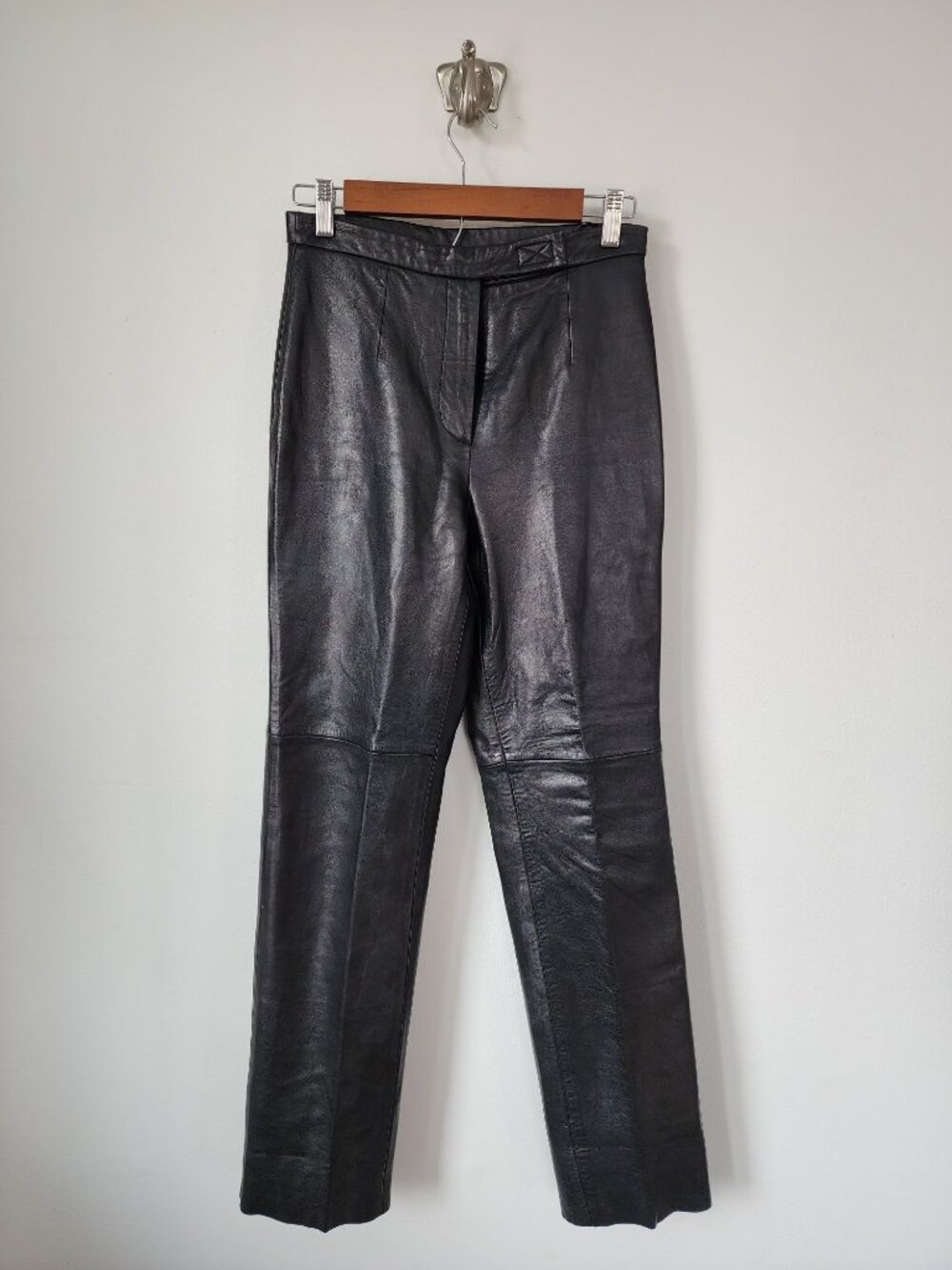 Siena Studio black straight leg leather pants 2